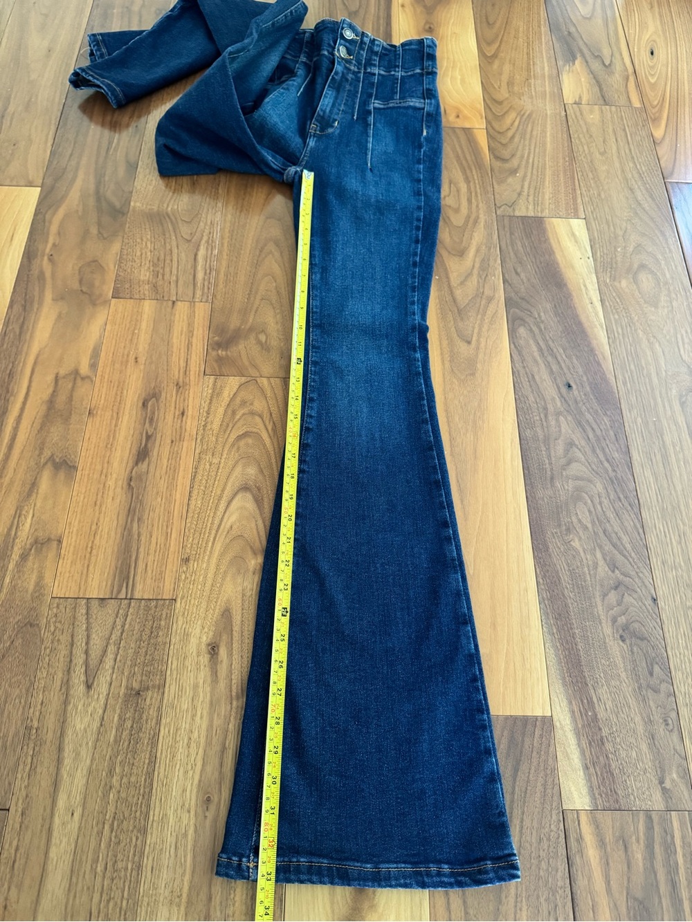 Free People Dark Blue High-Waist Flare Jeans - Picture 14 of 15
